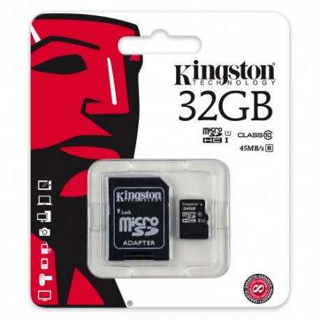 Карта памяти micro sdhc 32gb kingston скорость передачи данных 45мб/сек (class10) с адапт,sdc 10g 2/32gb (740617246063)